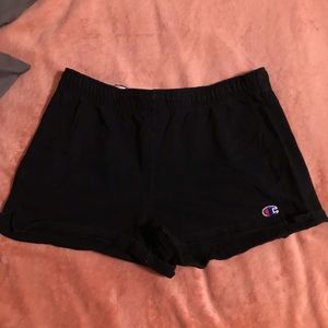 Champion Black Shorts, Athletics, Cotton Elastic Waistband, Women’s Medium, M